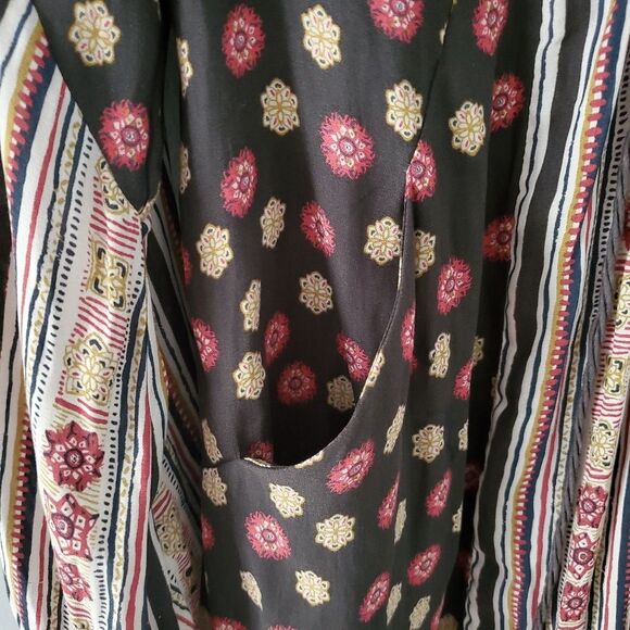 Free People Rain Or Shine Pebble Print Bohemian Floral Tunic Mini Dress Size S - Picture 5 of 9